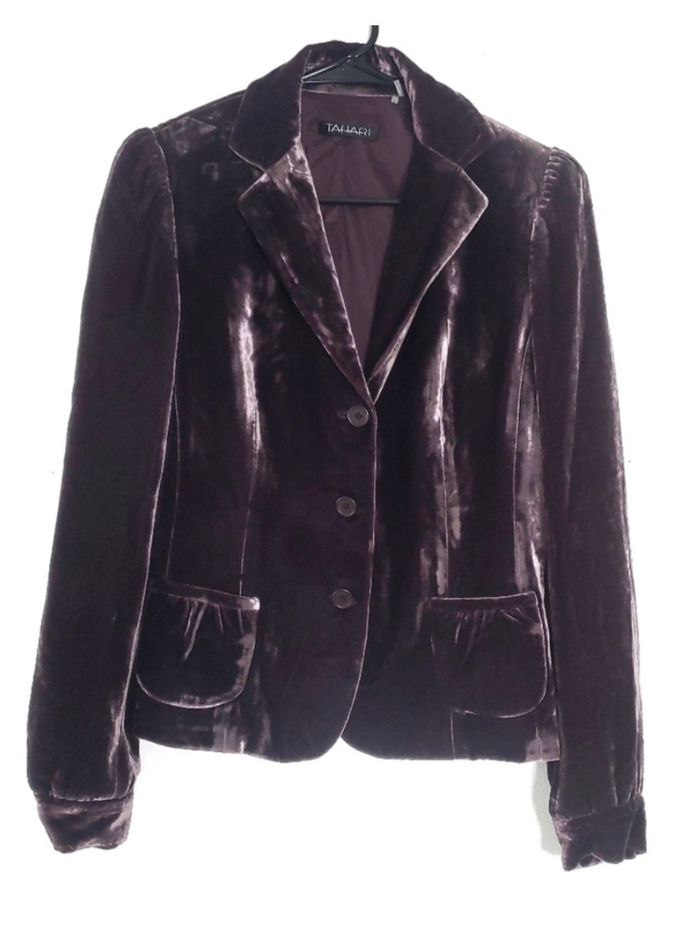 Tahari Velvet Blazer Jacket - Plum